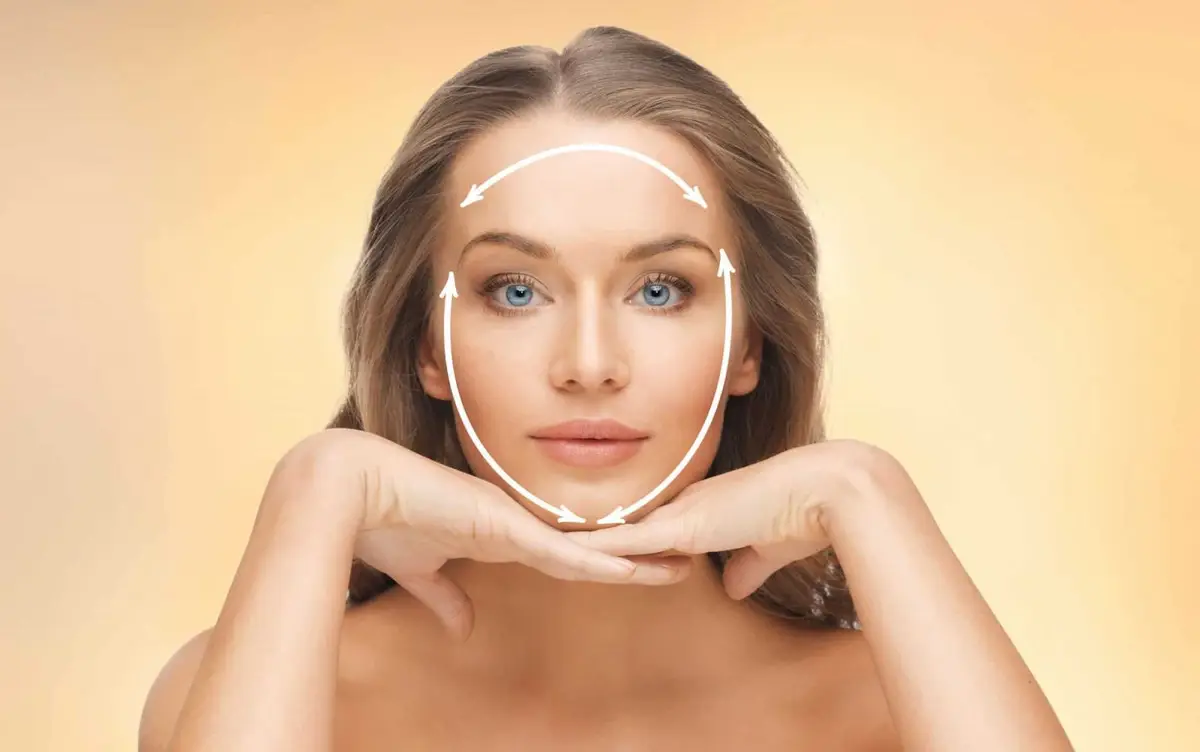 non-surgical-facelift-glasgow - Woman with improvement lines marked on face