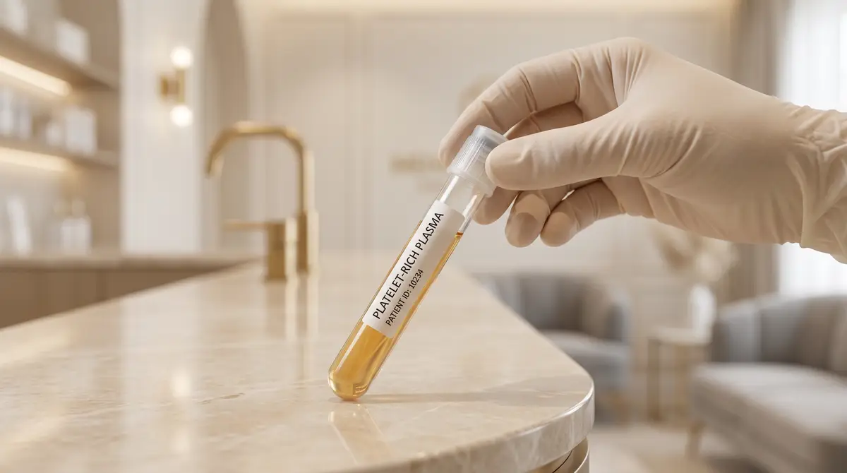 PRP platelet-rich plasma tube for P-Shot treatment in luxury aesthetic clinic Glasgow